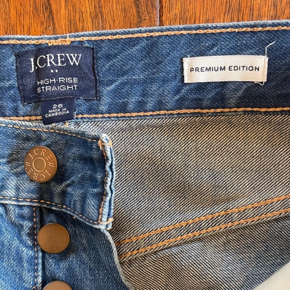 J. Crew Premium Straight high waisted button fly jeans size 26 - Picture 6 of 9